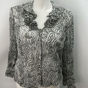 Ravel sheer poet sleeve rose XL blouse